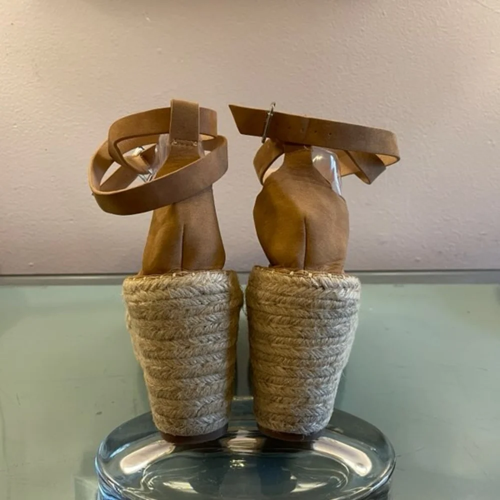 CCOCCI Jade Espadrille Wedge Sandals, Size 10, Tan   NWOB